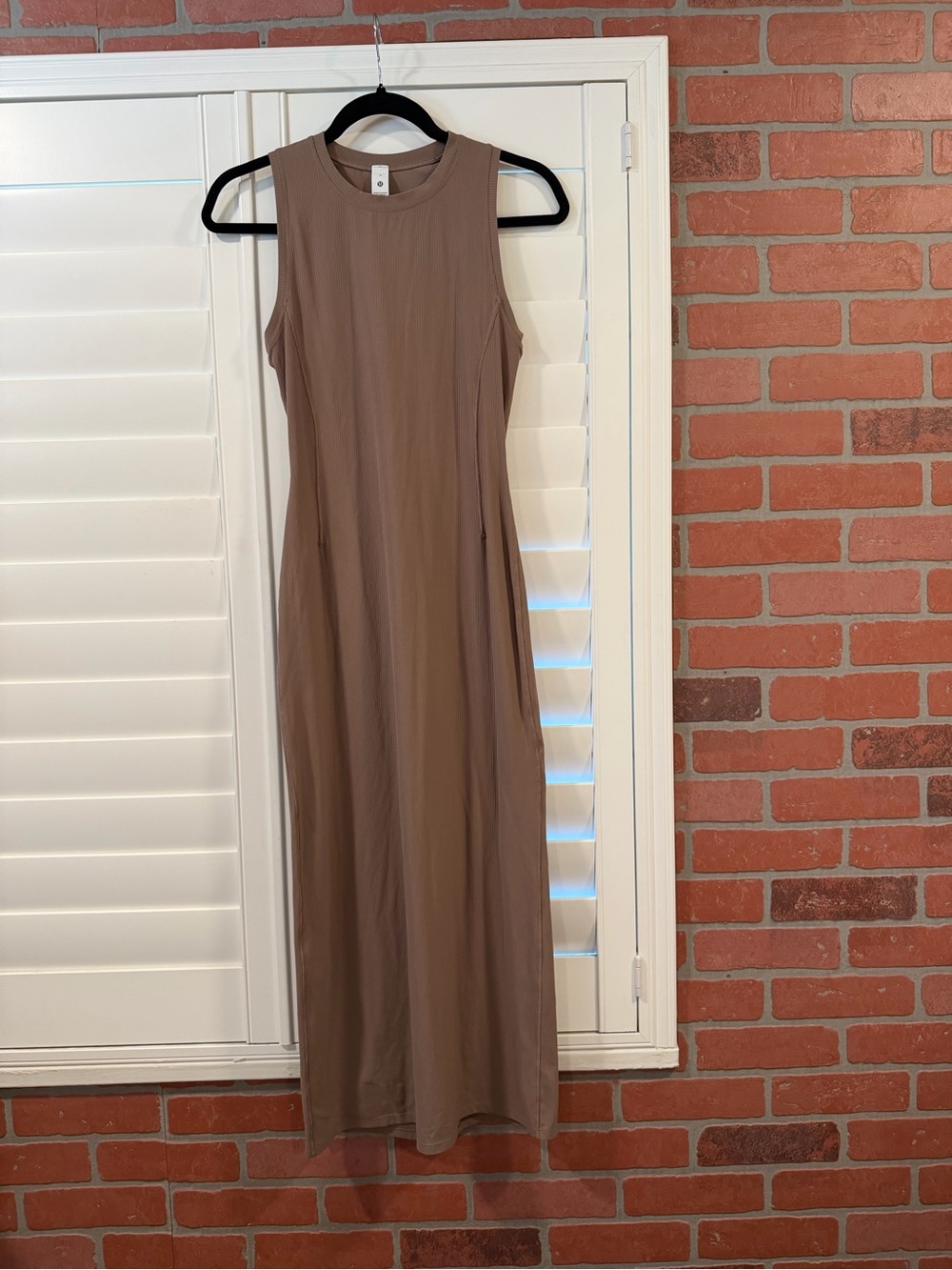 lululemon athletica aligned ribbed dress in Taupe